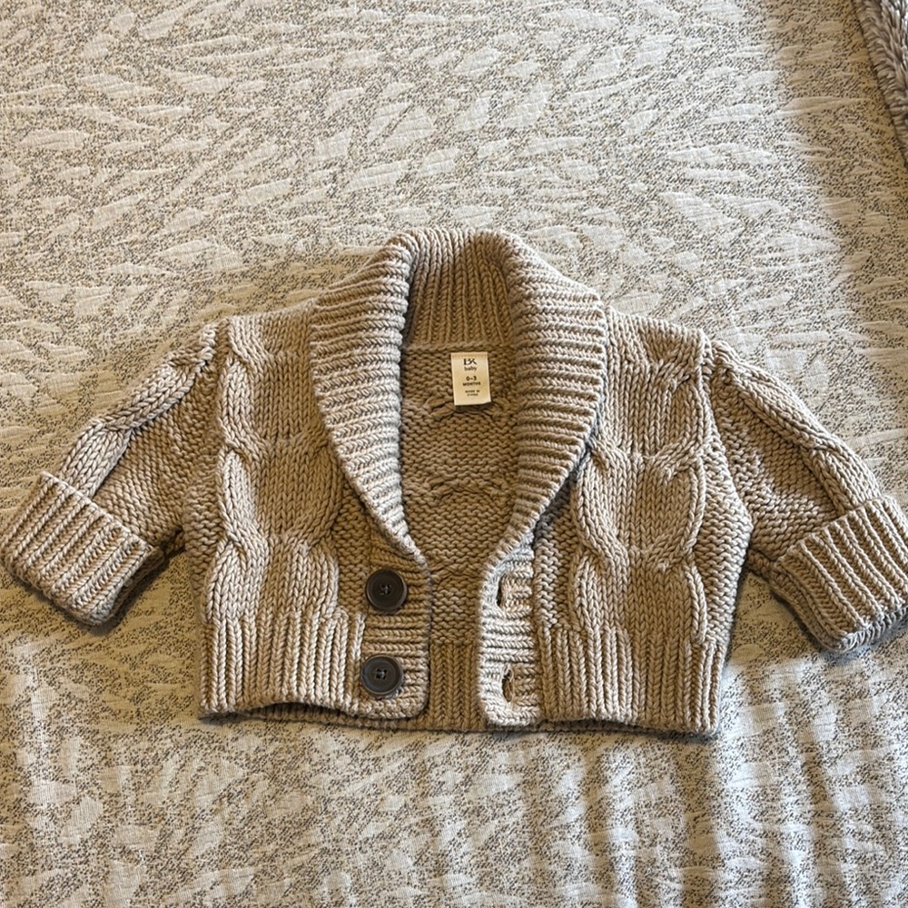 Cozy Tan Knit Cardigan with Buttons